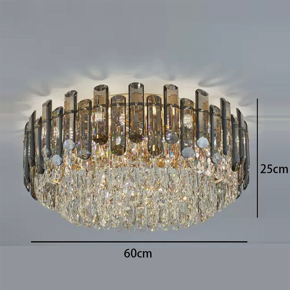 Modern Crystal Led Luxury Ceiling Lights - Round Lamps For Indoor Home Lighting & Living Room Decor