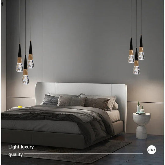 Royal - Black And Gold Modern Pendant Light: Integrated Led Illuminated Ceiling Lamp With Acrylic