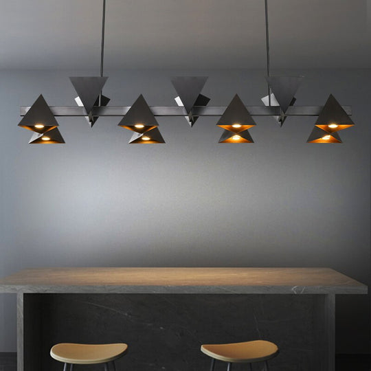 Nova Geometric Led Chandelier: Black Postmodern Lighting For Living Dining Room Restaurant Villa