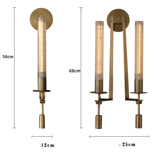 Elegant Copper Wall Sconce Lamp - Versatile Lighting For Living Room Bedroom And More