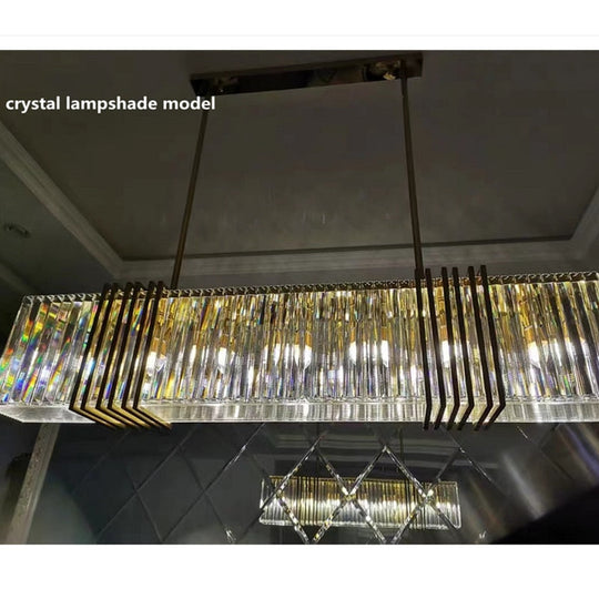 American Luxury Steel Led E14 Pendant Lights Dining Room Gold Lustre Straight Hanging Lamp Deco