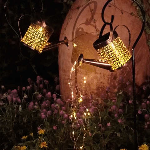 Solar led String Light Enchanted Watering Can Light Waterproof Garden Decor Metal Retro Lamp Outdoor Table Patio Lawn Yard Art - Dragonfly Decor