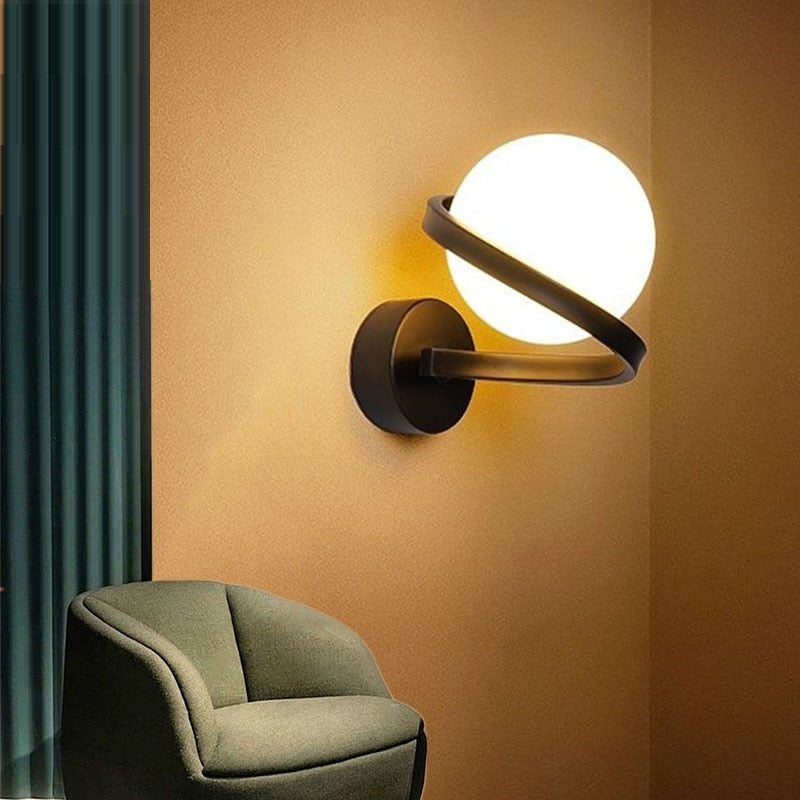 Black/White Metal Wall Lights Simple Living Room Bedroom Bedside Corridor Stairs Lamps G9 Sconce