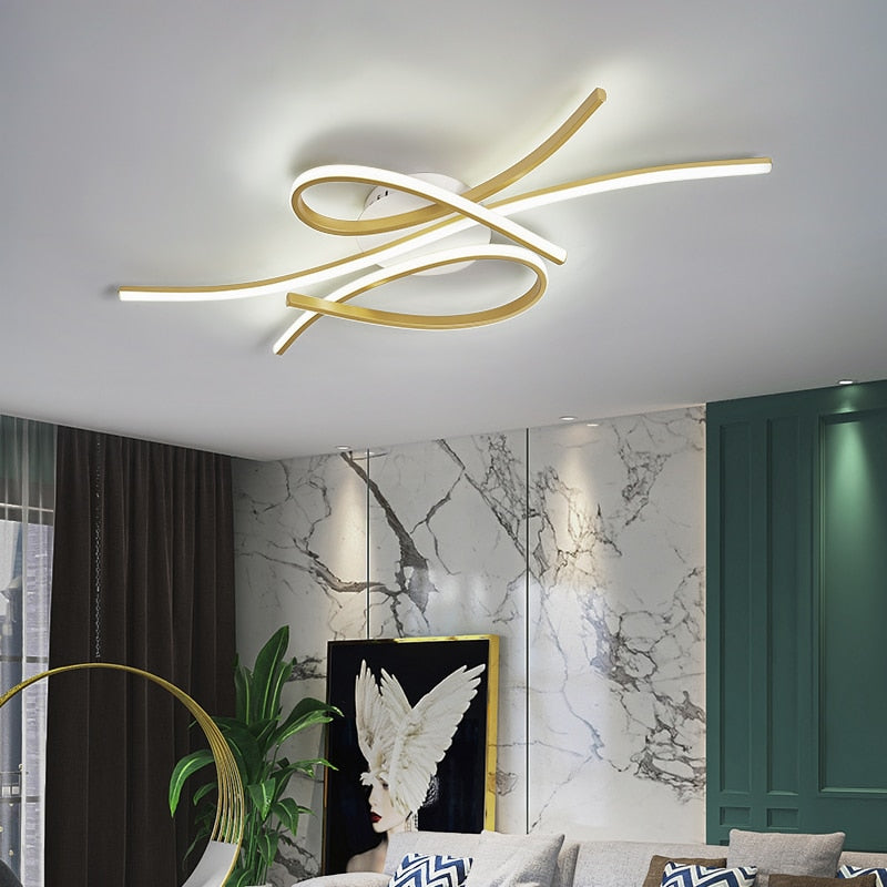 New Modern Led Chandelier For Bedroom Corridor Foyer Living Room Dining Black/Gold Ceiling Light