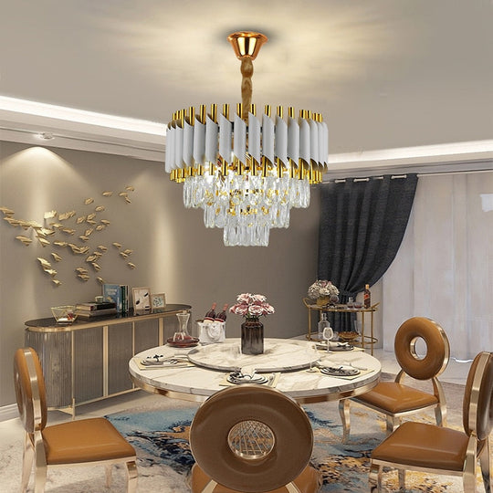 Nordic Luxury Crystal Chandelier E14 Living Room Ceiling Lamp Kitchen Hotel Lighting Art Home