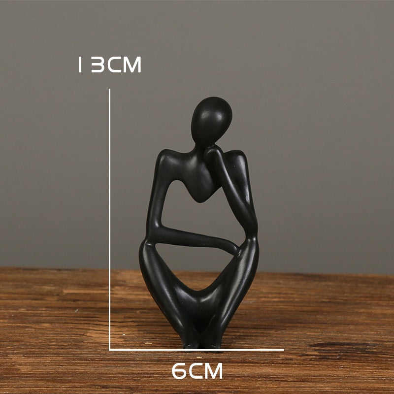 Nordic Abstract Thinker Statue: Modern Handcrafted Resin Art For Home And Office S - E - 02 Decor