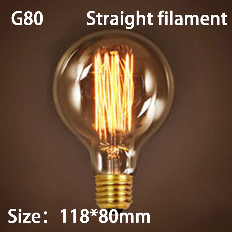 E27 Retro Edison Bulb 220V 40W Light A19 G80 G95 St64 T10 T45 Filament Vintage Ampoule Incandescent