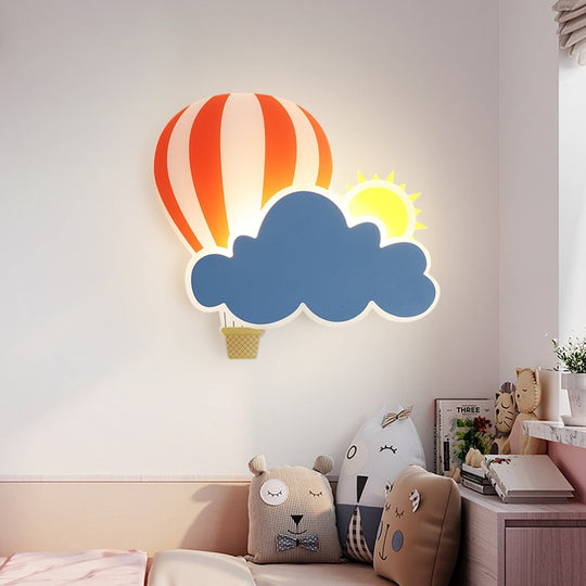 Hot Air Balloon Cloud Wall Light Creative Children Lamp For Bedroom Bedside Lighting Led Indoor