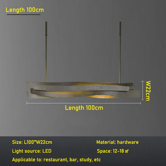 Minimal Restaurant Pendant Lamp Modern Bar Desk Office Designer Creative Geometric Length 100Cm /