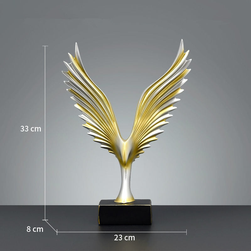 Nordic Modern Resin Eagle Sculpture: Elegant Family Ornament For Home And Office Gold A Decor Items