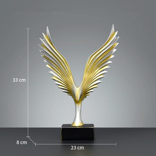 Nordic Modern Resin Eagle Sculpture: Elegant Family Ornament For Home And Office Gold A Decor Items