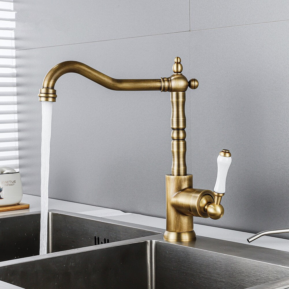 Kitchen Faucets Black For Antique Sink Mixer Single Lever Chrome Mixers Tap Hot Cold Water Crane