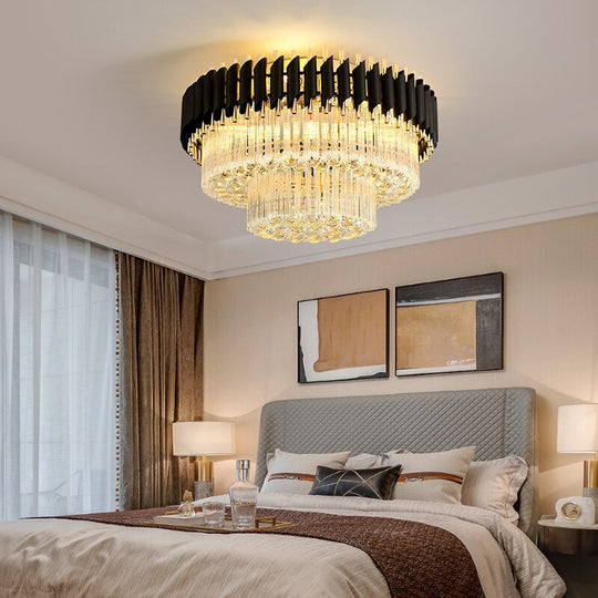 Luxury Rectangular Crystal Ceiling Lamp - Dazzling Large - Scale Lighting For Elite Living Rooms &