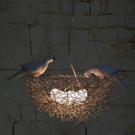 Nordic Creative Aluminum Wire Bird Nest Pendant Lights For Bedroom Hallway Children Room Restaurant