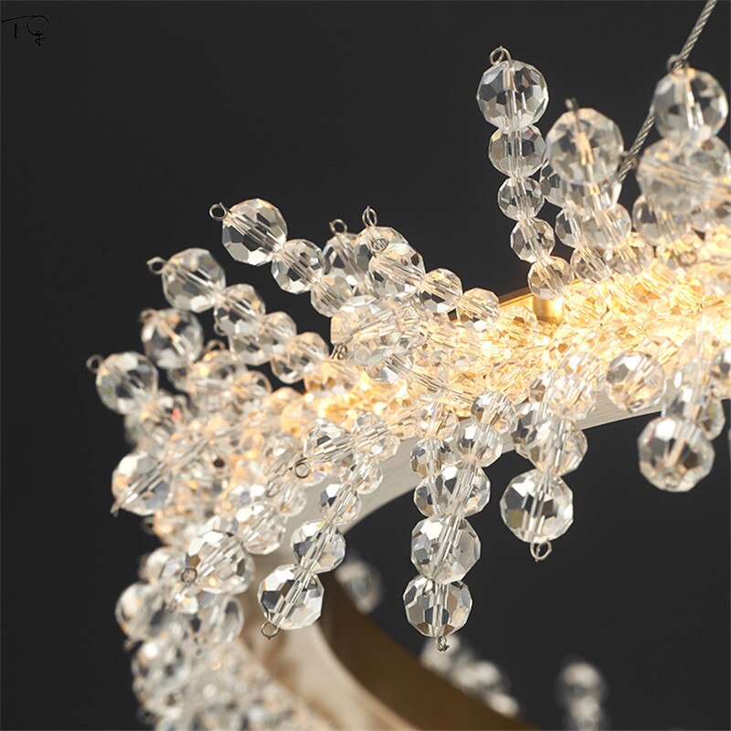 American Fashion Fire Crystal Flower Ring Chandelier Lighting Modern Luxury Simple Suspension