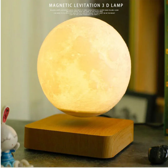 3D Printing Led Night Light Creative Touch Magnetic Levitation Moon Lamps 3 Colors Rotating
