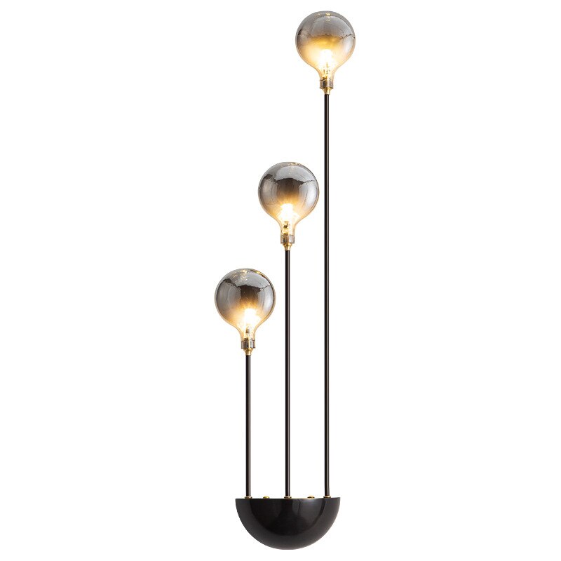 Modern Gray Glass G4 Wall Lamp Gold Black Copper Bedroom Living Room Aisle Dining Minimalist