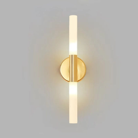 Nordic Led Golden Vanity Lamp Iron Acrylic Mirror Front Bedroom Bathroom Make Up Wall Light Living