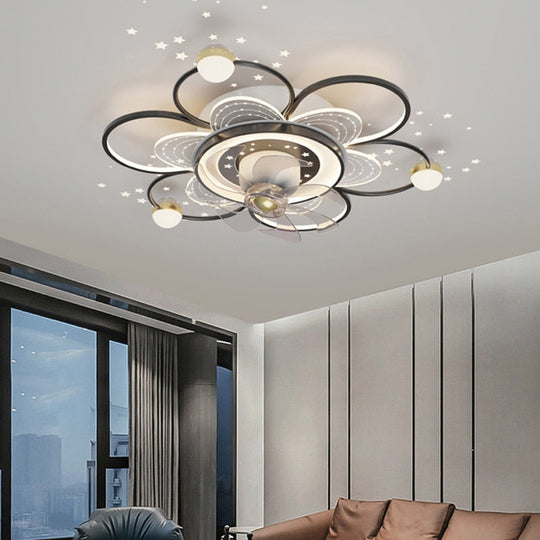 Modern Led Ceiling Fan Light Lamp - Ideal For Bedroom And Dining Room Décor Includes Remote