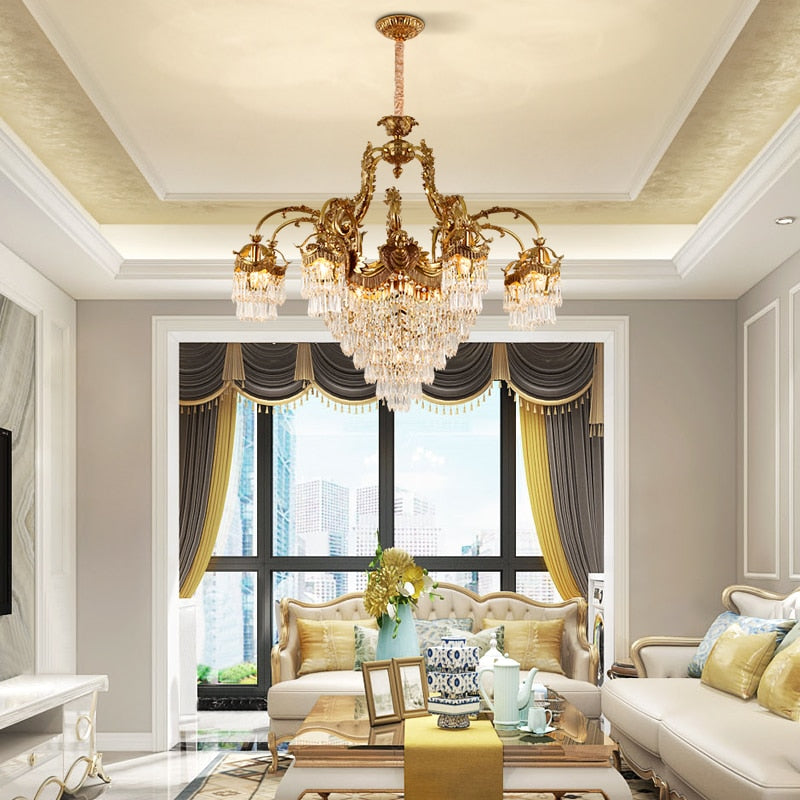 Hestia - European Style Living Room Lamp Crystal Villa Chandelier Light Luxury Atmosphere Hotel