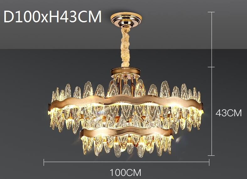 Living Room Luxury Crystal Chandeliers Modern Island Lighting Golden Lobby Decorative Lights