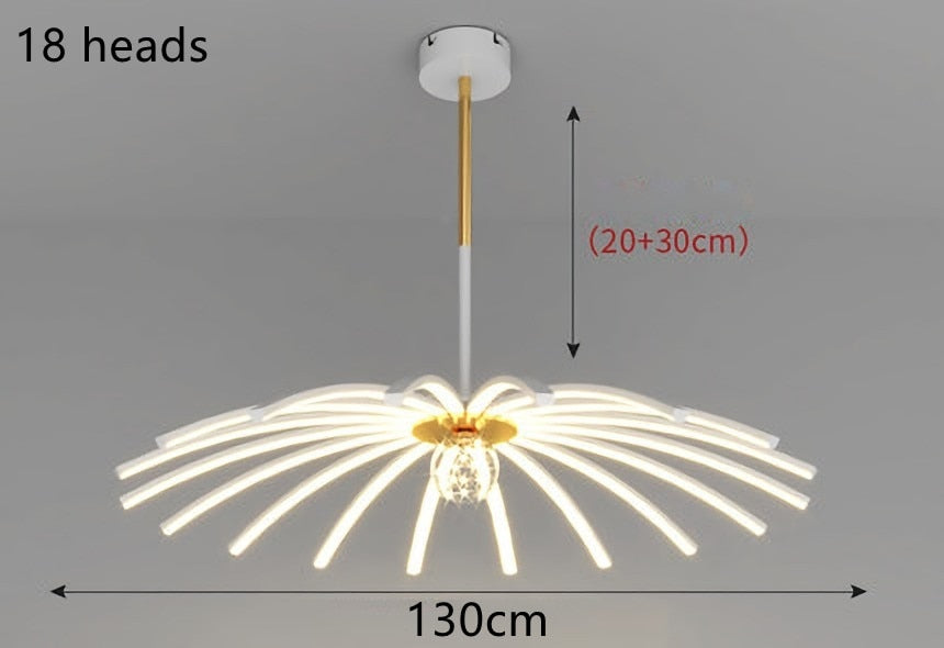 Modern Umbrella Led Ceiling Chandelier Black White Minimalist Decor For Living Dining Room Center