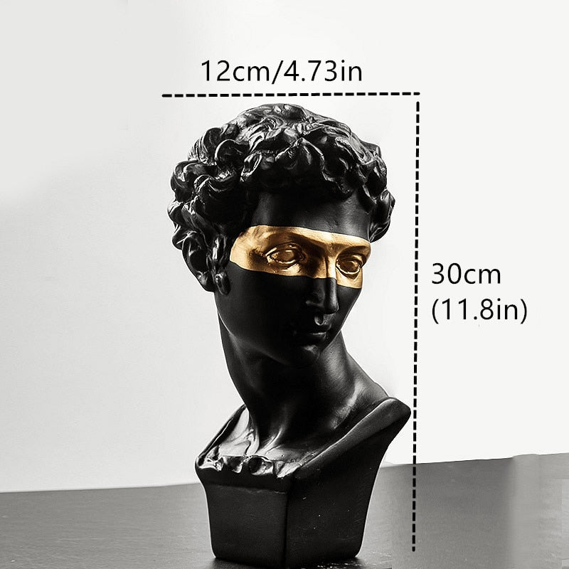 Resin David Bust Sculpture: Elegant Office And Home Decor Accessory Xiaowei Black - 30Cm Items