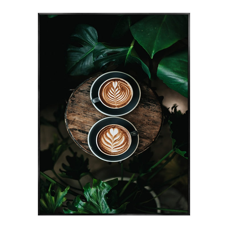 Nordic Coffee And Afternoon Tea Canvas Wall Art: Decorative Poster Prints 13X18Cm No Frame /