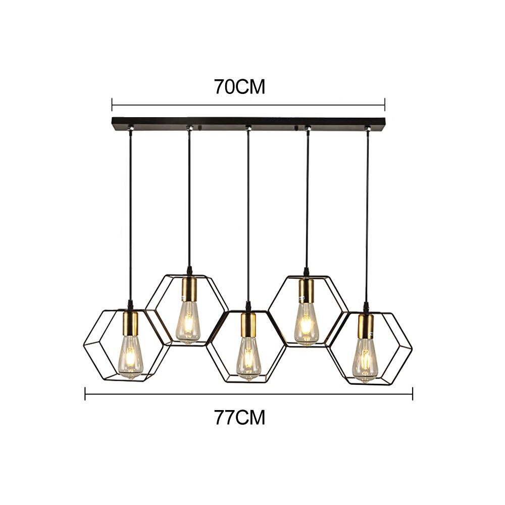 Modern Creative Led Chandelier Hanging Lamp Geometric Metal Frame Suitable For Restaurant Bedroom