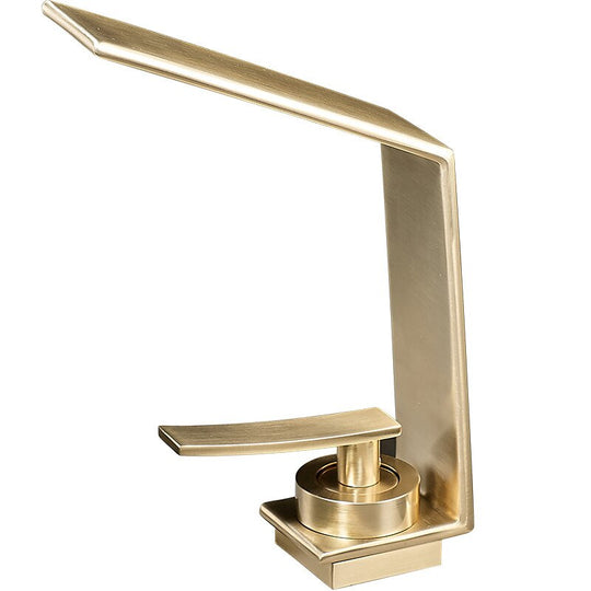 Brushed Gold Bathroom Faucet Basin Grey Water Waterfall Sink Tap Faucets
