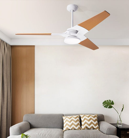 Modern Wooden Led Ceiling Fan Lamp - An Industrial Hanging Chandelier For Living Room Bedroom And