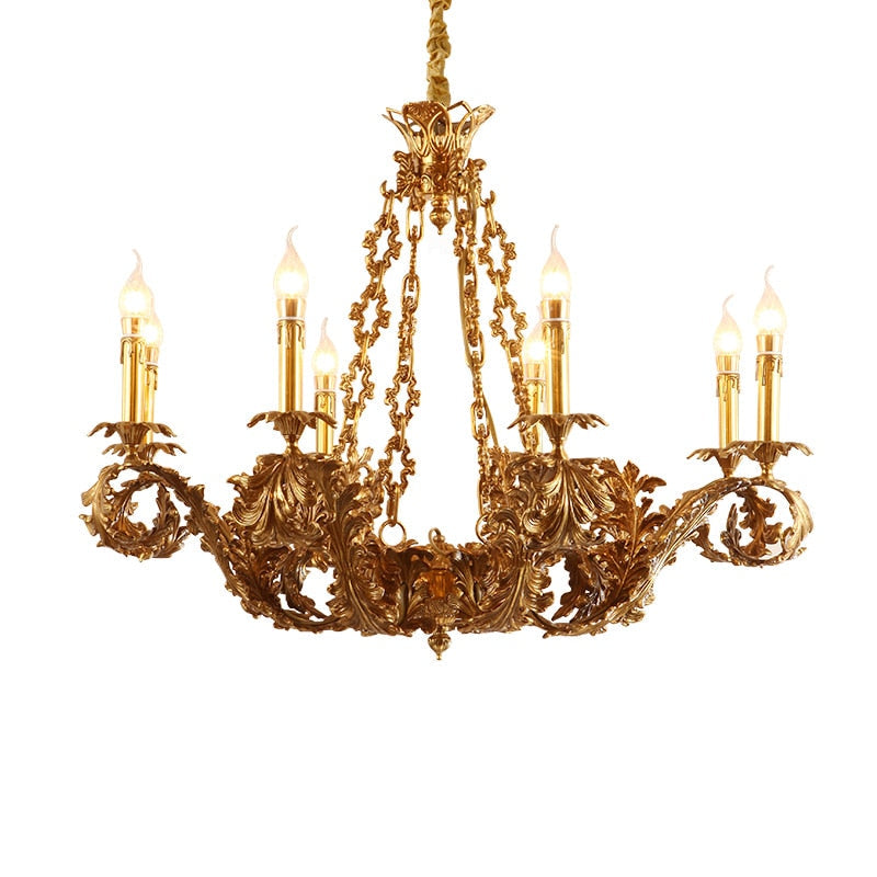 Dazzle - French Classic Luxury Baroque Light Led Antique Brass Indoor Lighting Chandelier Chandelier