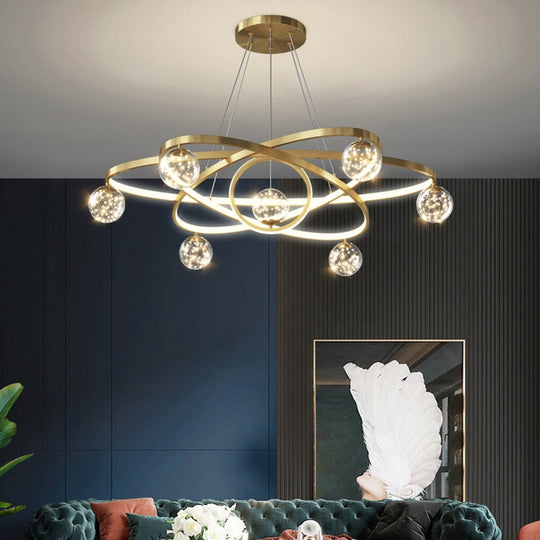 Modern Simple Chandeliers Living Bedroom Dining Room Pendant Lights Ring Home Indoor Lighting Decor