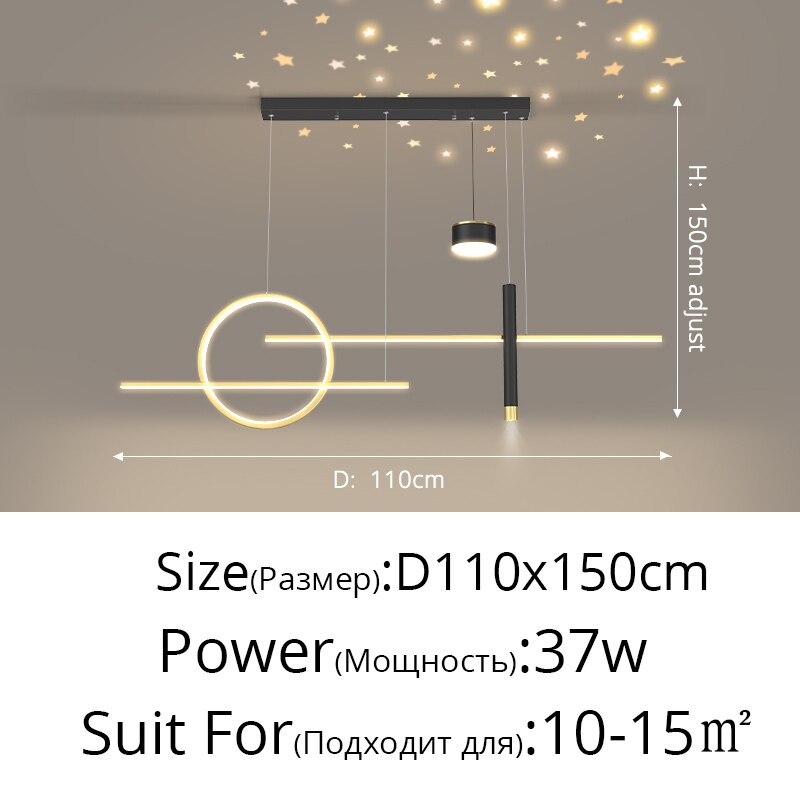 New Nordic Starry Pendant Light Modern Luxury Dining Room Lamp Creative Decorative Table Chandelier