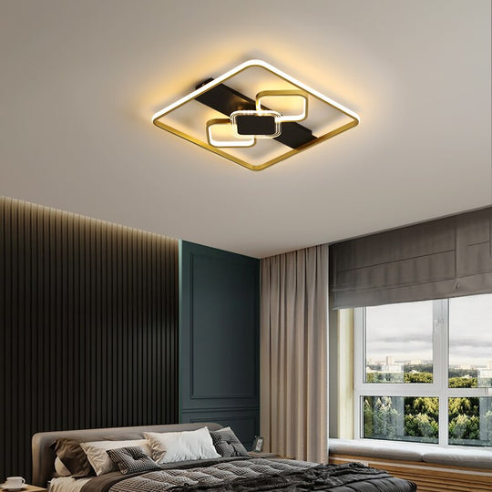 Modern Minimalist Ceiling Lights Gold Black White Geometric Lamp For Kitchen Living Room Bedroom