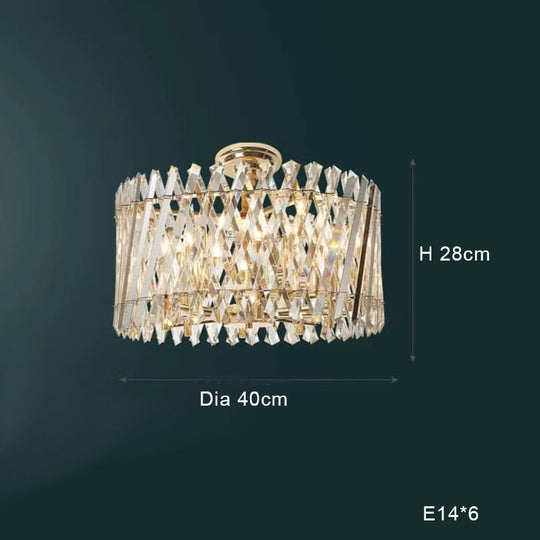 Nordic Luxury Gold Crystal Led Ceiling Lamp - Dimmable Chandelier For Home Decor & Dining Room