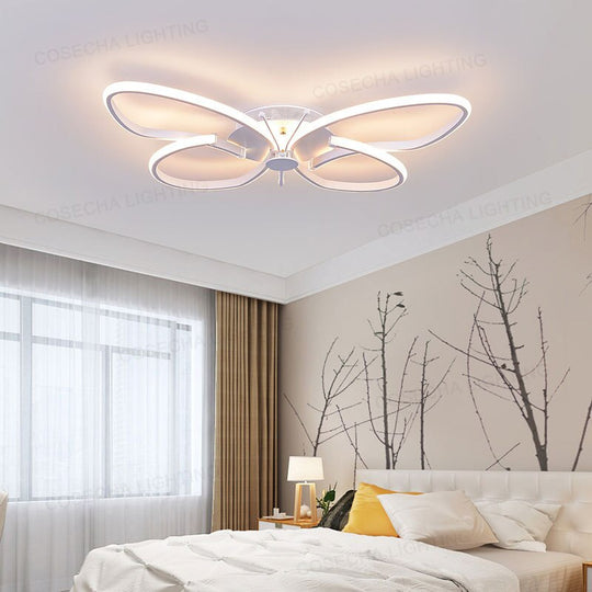 Butterfly Led Ceiling Light Modern White Color Lamps In Kitchen Kids Bedroom Dining Room Dimmable