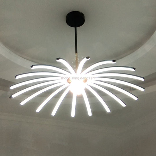 Modern Umbrella Led Ceiling Chandelier Black White Minimalist Decor For Living Dining Room Center