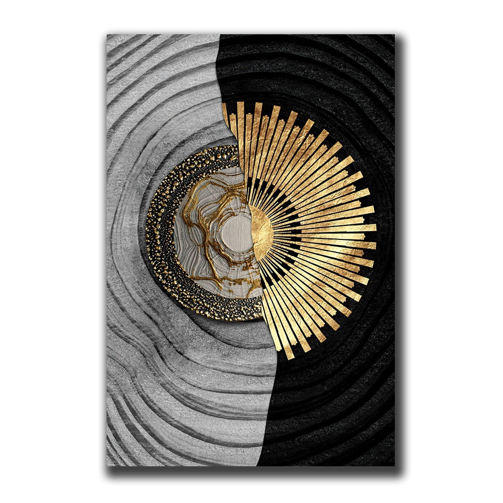 Golden Black Wood Texture Canvas Art - Modern Nordic Decor For Living Room 40Cmx50Cm(No Frame) / 17