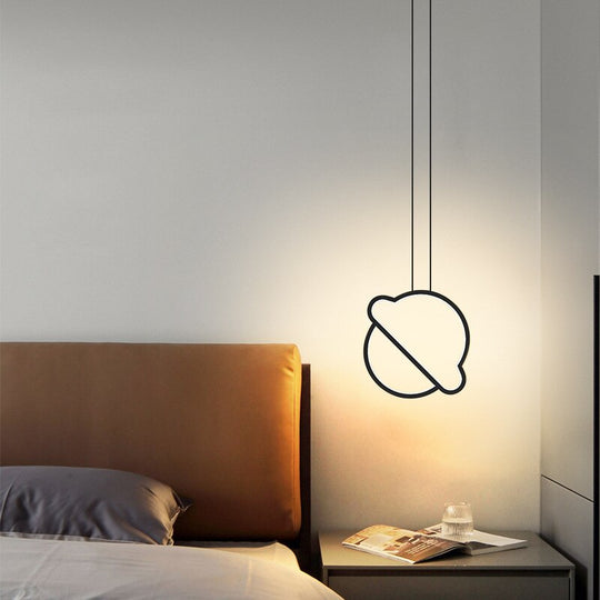 Modern Minimalist Led Pendant Lamp Nordic Circular Bedside Hanging Creative Simple Design Home