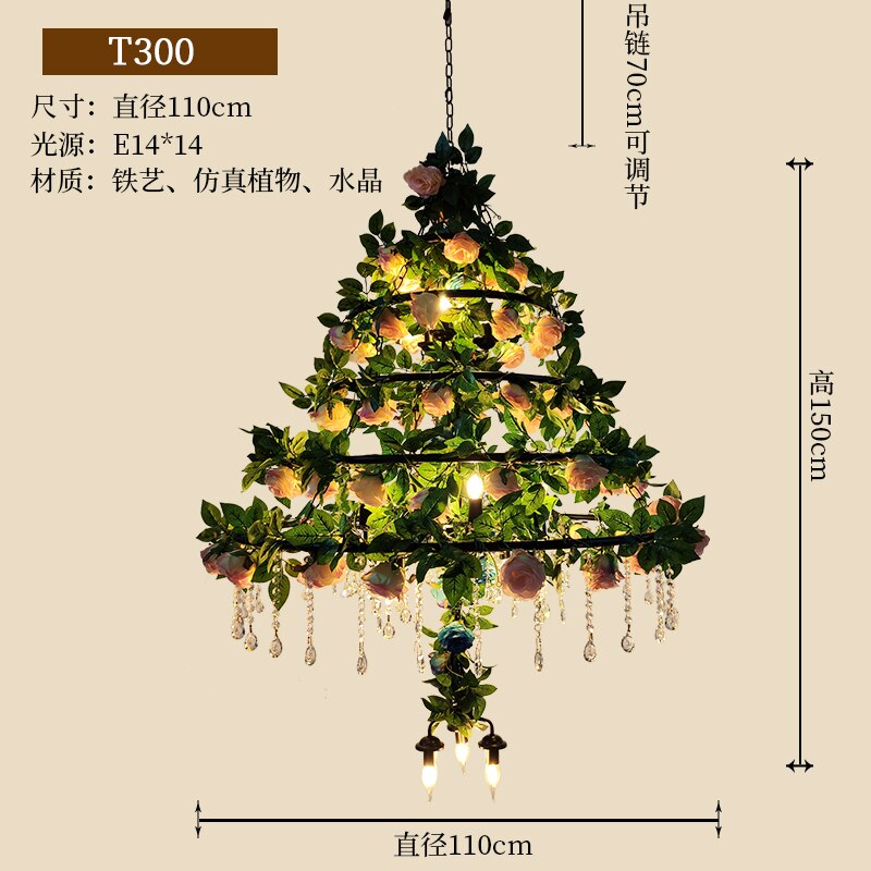 Simulation Christmas Tree Green Plant Pendant Light Theme Restaurant Party Banquet Hall Decoration