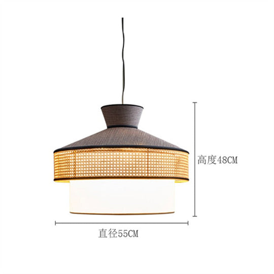 Japanese Simple Art Fabric Pendant Lights Led E27 Restaurant Modern Suspension Luminaire Living