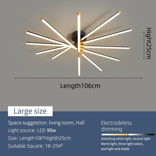 Modern Led Chandelier Ceiling Lights For Living Room Study Bedroom Smart Home Bluetooth Compatible