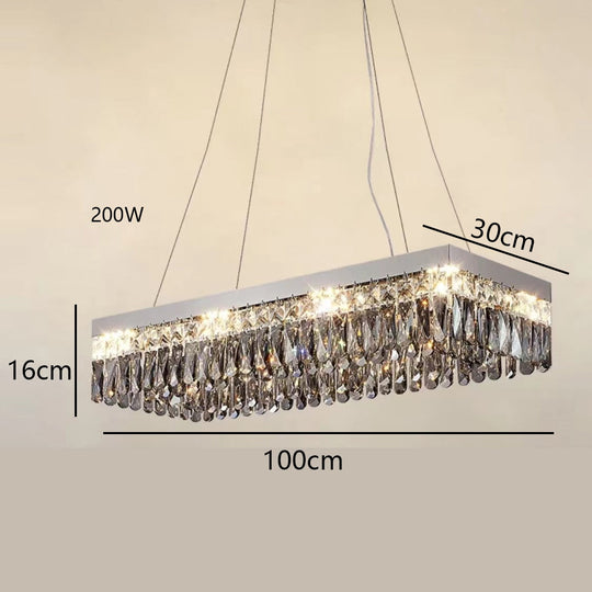 Luxury Square Crystal Led Ceiling Lights - Modern Dimmable Lamps For Elegant Living Room Decor &