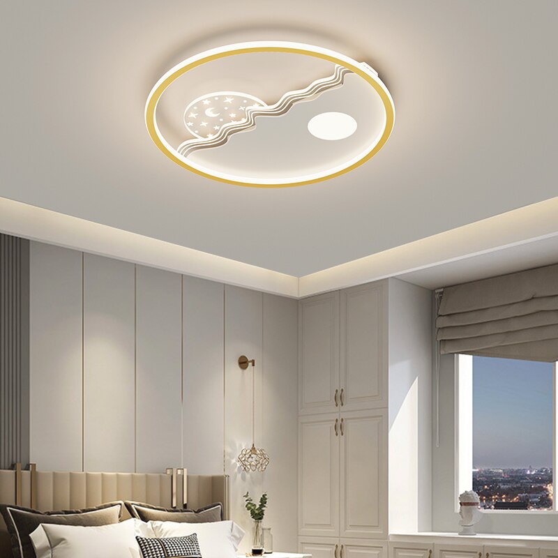 Living Room Ceiling Lights Modern Minimalist Square Round Home Light Luxury Golden Black Bedroom