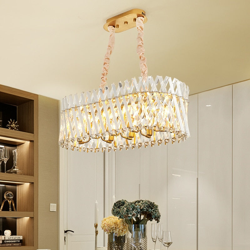 Nordic Luxury Gold Crystal Led Ceiling Lamp - Dimmable Chandelier For Home Decor & Dining Room