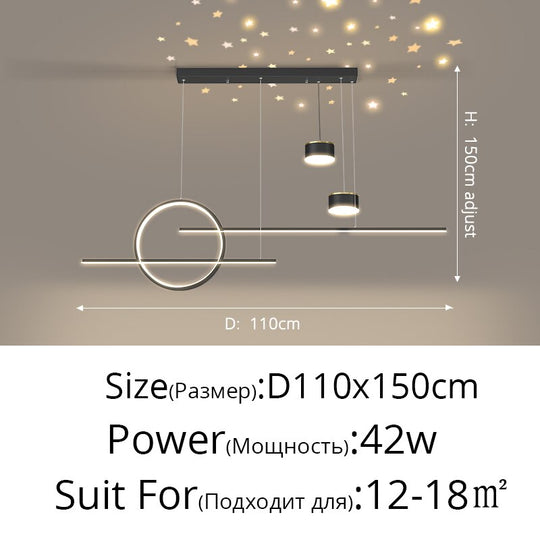 New Nordic Starry Pendant Light Modern Luxury Dining Room Lamp Creative Decorative Table Chandelier