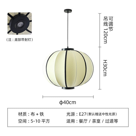 New Retro Lantern Pendant Lights Led E27 Zen Art Indoor Lighting Living Room Restaurant Tea Aisle