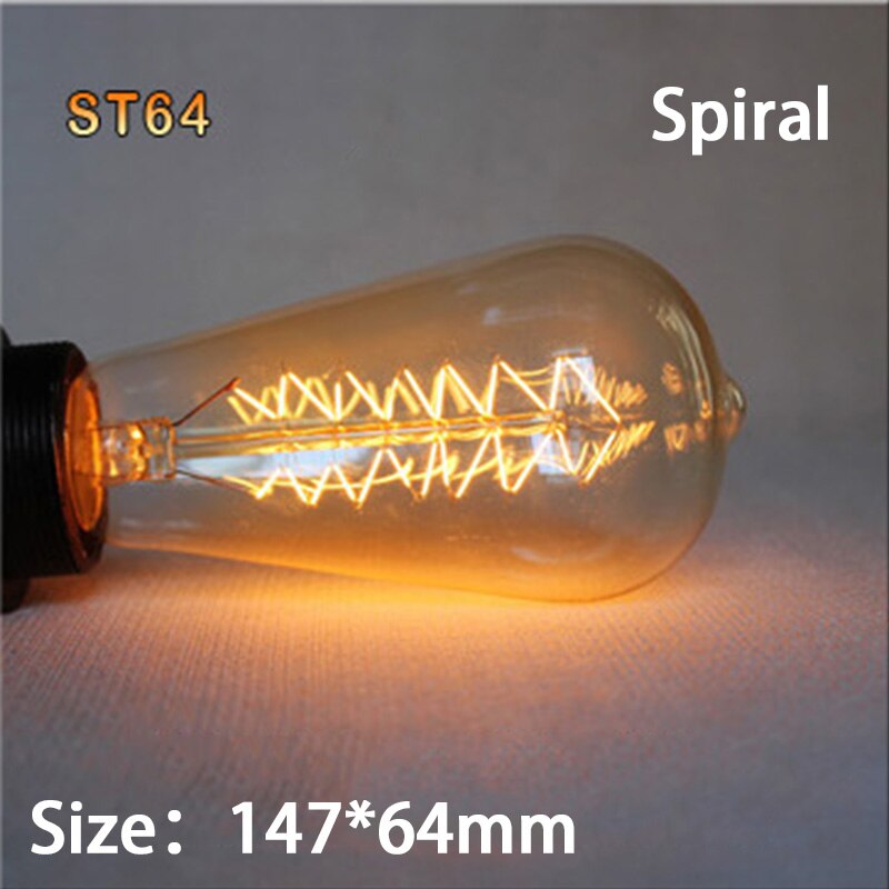 E27 Retro Edison Bulb 220V 40W Light A19 G80 G95 St64 T10 T45 Filament Vintage Ampoule Incandescent