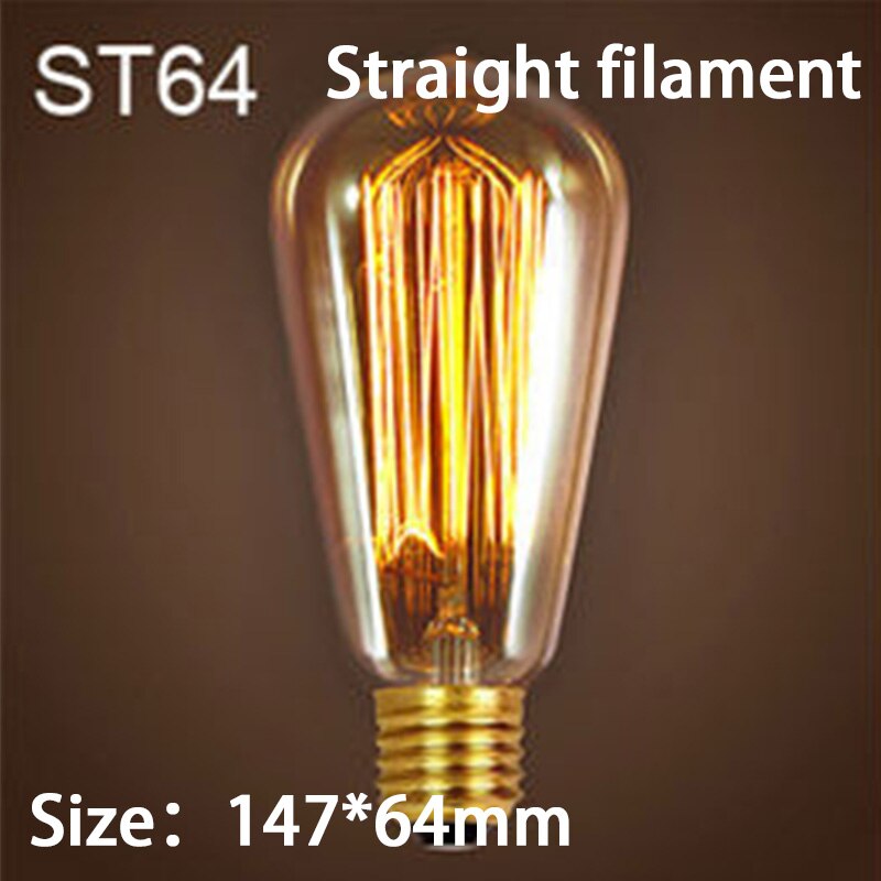 E27 Retro Edison Bulb 220V 40W Light A19 G80 G95 St64 T10 T45 Filament Vintage Ampoule Incandescent